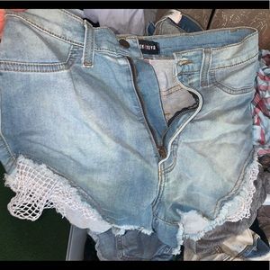 Fashion nova never worn fishnet jean shirt size m